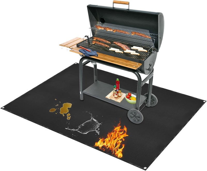 SONGC Under Grill Mat for Outdoor Grilling, 60 x 48 inches Double-Sided Fireproof Waterproof BBQ Protector for Deck and Patio Under Grill Mat for Outdoor BBQ - Image 1